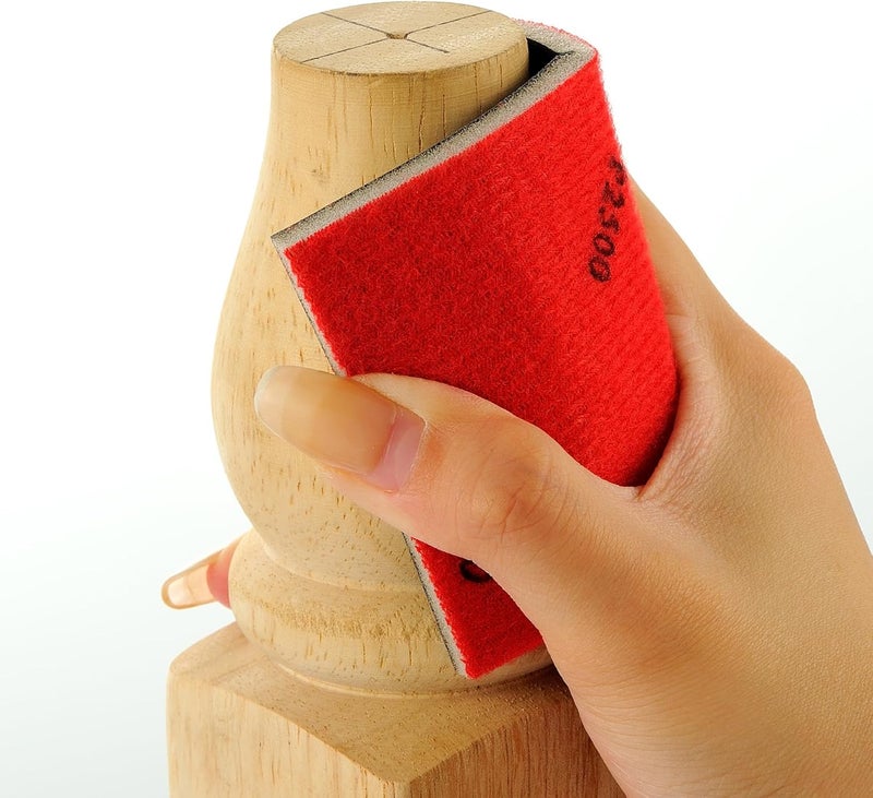 MAXMAN مجموعة إسفنجات صنفرة 20 قطعة، 800-1000 حبيبة، كتلة صنفرة يد ناعمة، ورق صنفرة رطب وجاف 3x4 بوصة، إسفنجة ورق صنفرة فائقة النعومة، وسادات صنفرة قابلة لإعادة الاستخدام للمعادن والأخشاب والأثاث ونماذج الجدران الجافة. - Image 4